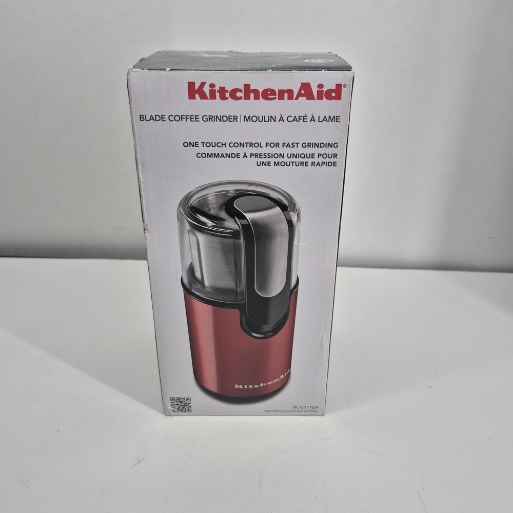 KitchenAid BCG111ER Blade Coffee Grinder Red 12 Cup One Touch Easy Clean